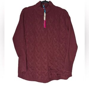 Talbots Limited Edition Sweater Womens PL Mock Neck Sweater burgundy Classic NWT
